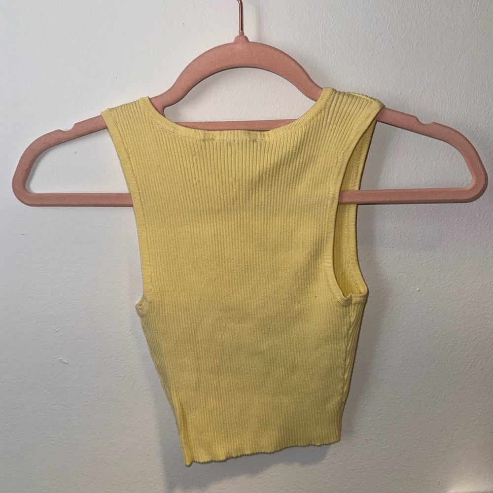 The Essential Ribbed Tank Top -Yellow - Picture 3 of 8